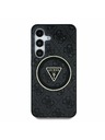 Guess IML 4G Glitter and Triangle Logo MagSafe Zadní Kryt pro Samsung Galaxy S25 Black Carcasa de telefon