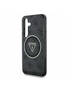 Guess IML 4G Glitter and Triangle Logo MagSafe Zadní Kryt pro Samsung Galaxy S25 Black Carcasa de telefon
