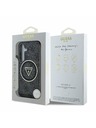 Guess IML 4G Glitter and Triangle Logo MagSafe Zadní Kryt pro Samsung Galaxy S25 Black Carcasa de telefon