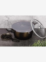 Berlingerhaus Cratiță cu suprafață marmorată 24 cm Shiny Black Collection 2 capace BERLINGERHAUS
