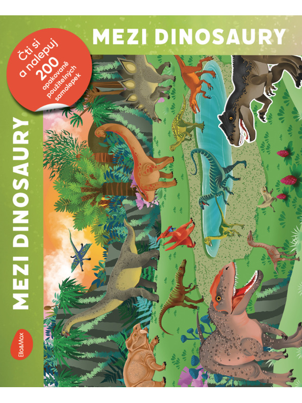 BAAGL  Citește și lipește - PRINTRE DINOZAURI, carte cu autocolante