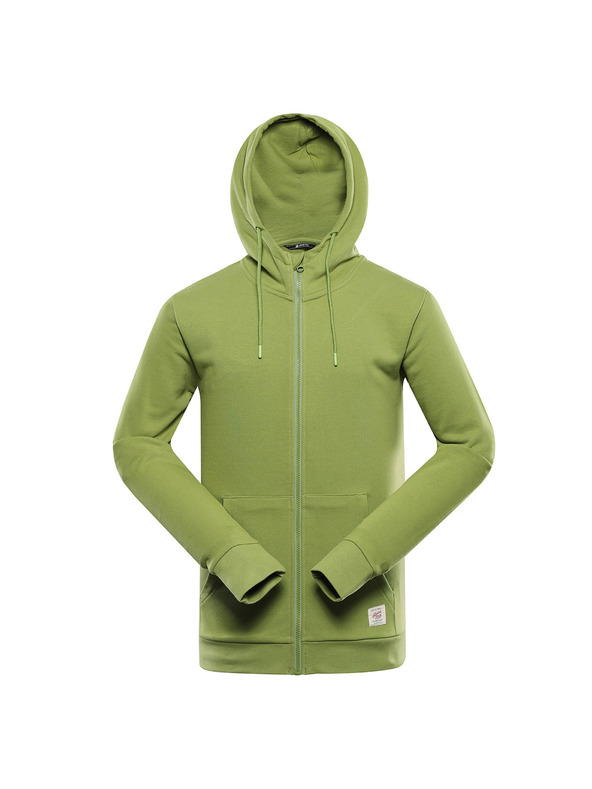 ALPINE PRO Hanorac din bumbac cu glugă pentru bărbați ALPINE PRO LOKK verde militar