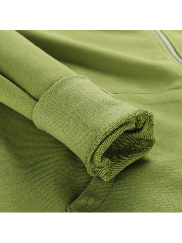 ALPINE PRO Hanorac din bumbac cu glugă pentru bărbați ALPINE PRO LOKK verde militar