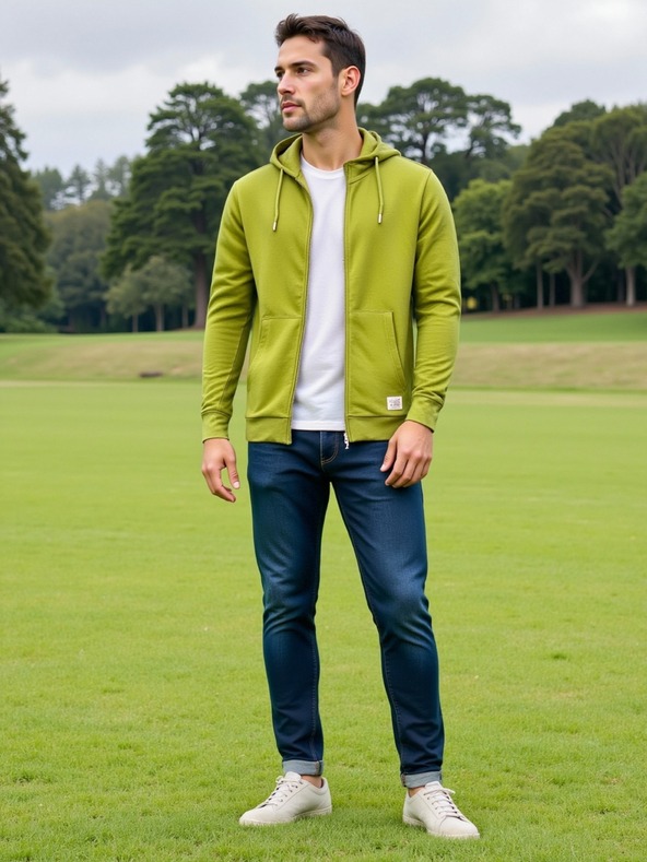 ALPINE PRO Hanorac din bumbac cu glugă pentru bărbați ALPINE PRO LOKK verde militar