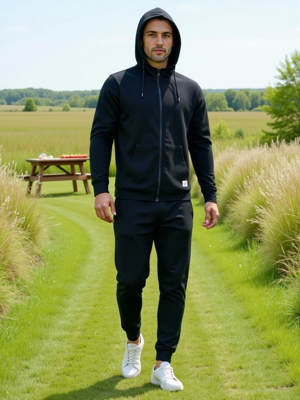 ALPINE PRO Hanorac din bumbac cu glugă pentru bărbați ALPINE PRO LOKK negru