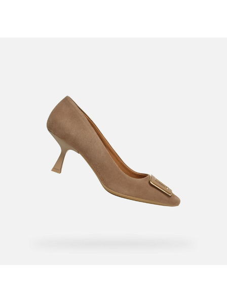 Geox Pantofi gri cu toc pentru femei Geox Giselda