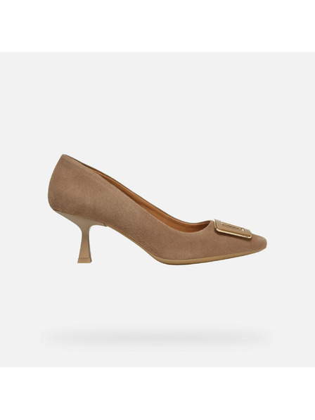Geox Pantofi gri cu toc pentru femei Geox Giselda