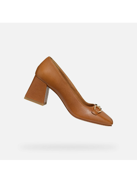 Geox Pantofi maro deschis cu toc pentru femei Geox Coronilla
