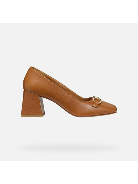 Geox Pantofi maro deschis cu toc pentru femei Geox Coronilla