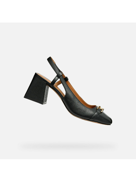 Geox Pantofi negri cu toc pentru femei Geox Coronilla