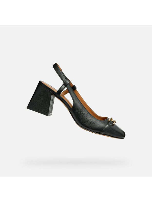 Geox Pantofi negri cu toc pentru femei Geox Coronilla