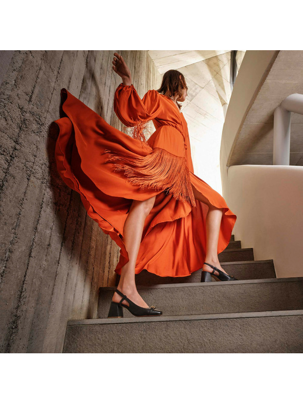 Geox Pantofi negri cu toc pentru femei Geox Coronilla