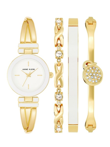 Anne Klein Set alb de ceas și bijuterii pentru femei Anne Klein