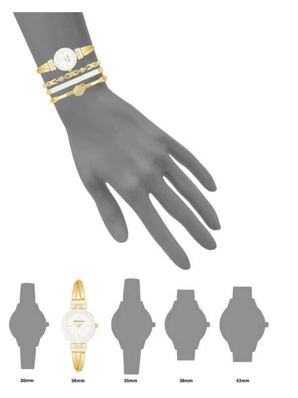 Anne Klein Set alb de ceas și bijuterii pentru femei Anne Klein