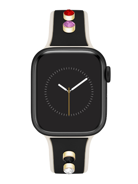 Anne Klein Curea din silicon negru-crem Anne Klein pentru Apple Watch 38/40/41