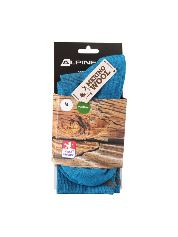 ALPINE PRO Șosete antibacteriene din lână merino ALPINE PRO ERATE ocean luminat