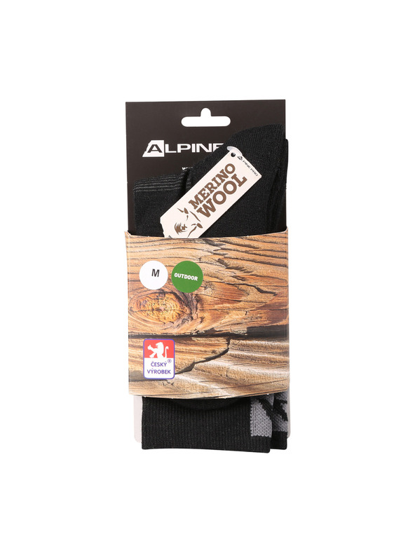 ALPINE PRO Șosete antibacteriene din lână merino ALPINE PRO ERATE negru
