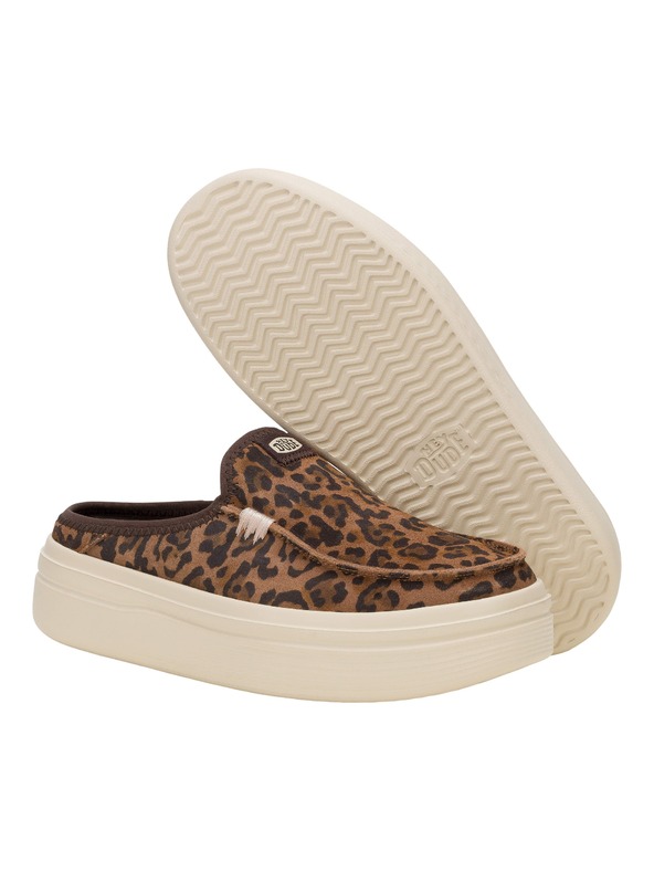 Hey Dude Papuci cu model de leopard pe platformă pentru femei Hey Dude