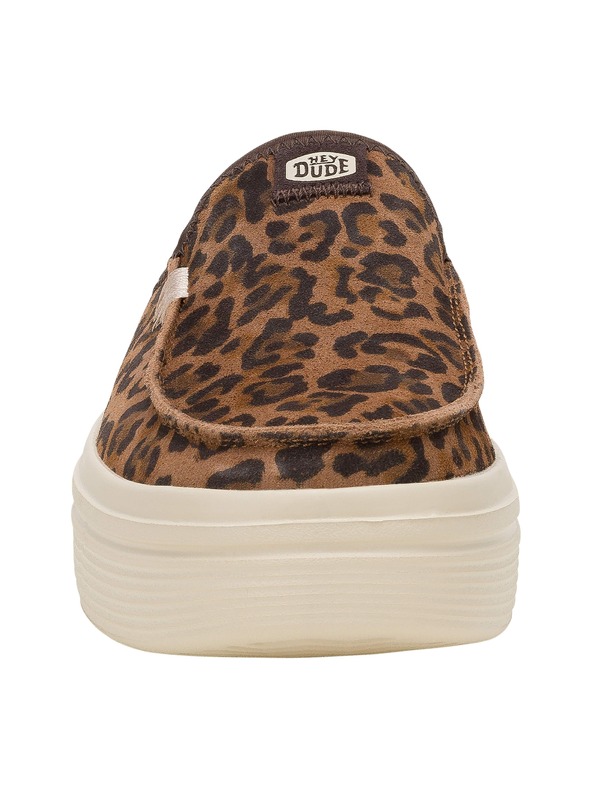 Hey Dude Papuci cu model de leopard pe platformă pentru femei Hey Dude