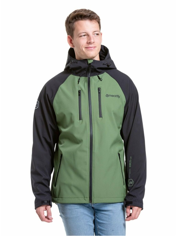 Meatfly Meatfly geacă softshell pentru bărbați Rasmussen Forest Green/Black | Neagră | Mărime