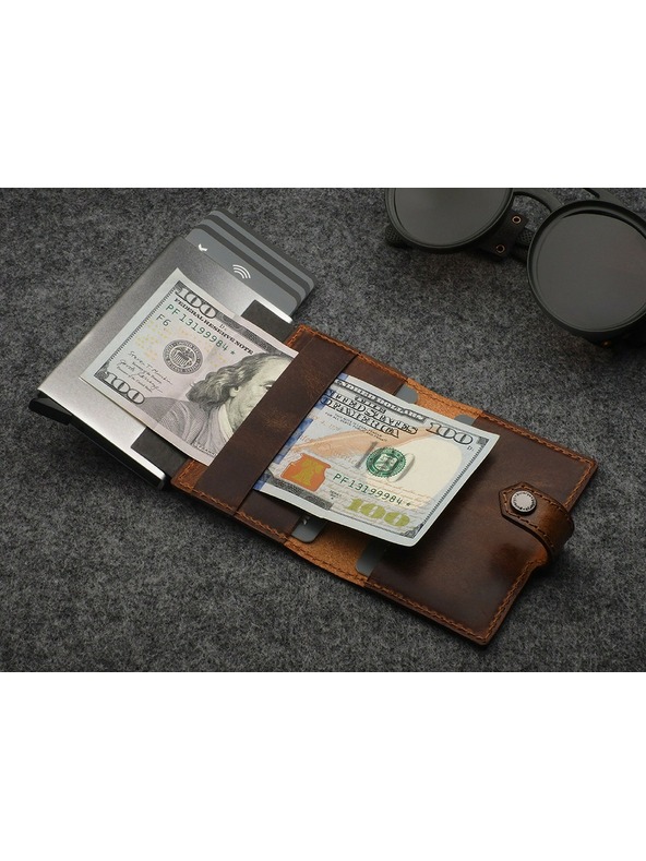 Pularys Pularys pánská kožená peněženka Easy hnědá 210331007