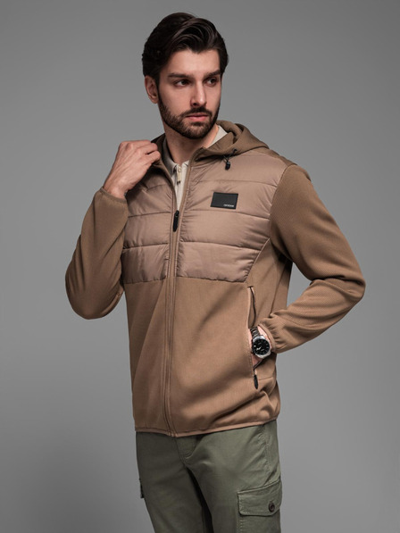 Ombre Clothing Geacă sport ușoară color pentru bărbați cu fleece Ombre Clothing