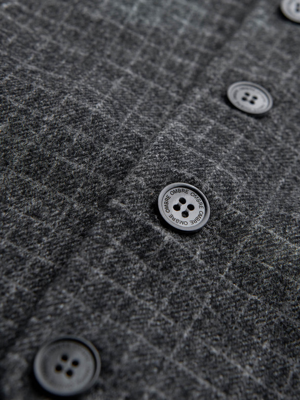 Ombre Clothing Vestă pentru bărbați din amestec de lână cu revere în carouri Ombre Clothing