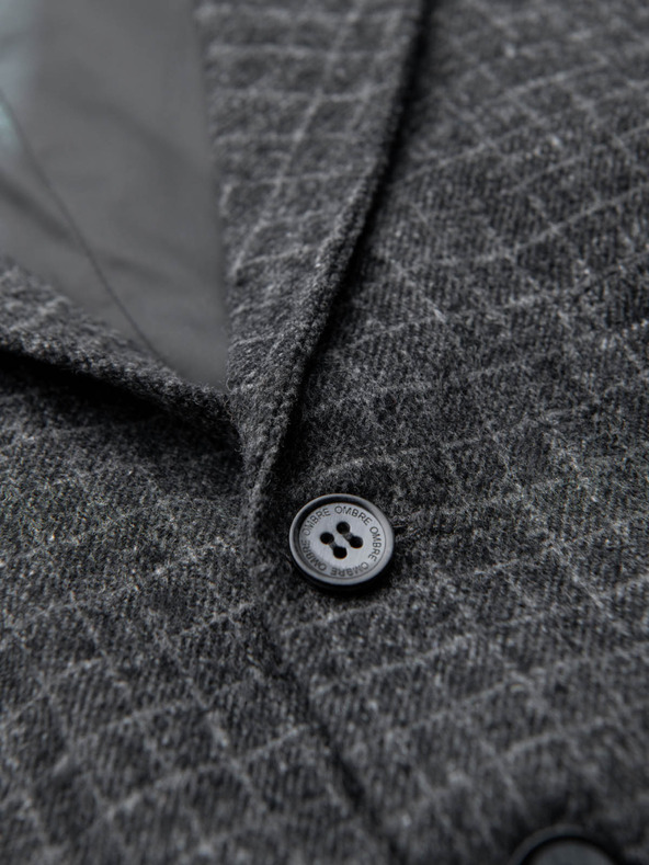 Ombre Clothing Vestă pentru bărbați din amestec de lână cu revere în carouri Ombre Clothing