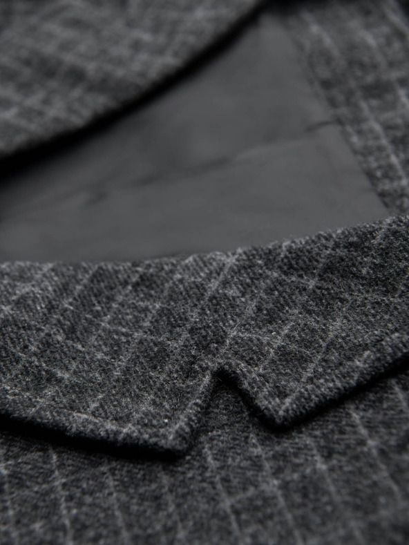 Ombre Clothing Vestă pentru bărbați din amestec de lână cu revere în carouri Ombre Clothing