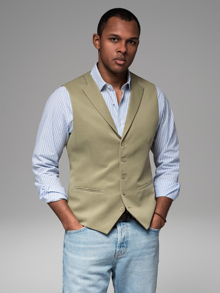 Ombre Clothing Vestă tricotată structurată pentru bărbați personalizată cu revere Ombre Clothing