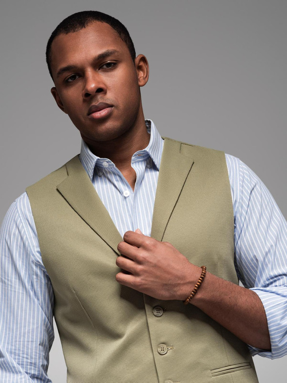 Ombre Clothing Vestă tricotată structurată pentru bărbați personalizată cu revere Ombre Clothing