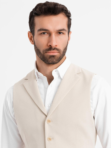 Ombre Clothing Vestă elegantă slim-fit pentru bărbați cu elastan și revere Ombre Clothing