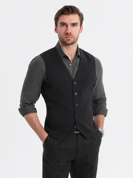 Ombre Clothing Vestă structurată pentru bărbați personalizată cu buzunare Ombre Clothing