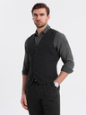 Ombre Clothing Vestă structurată pentru bărbați personalizată cu buzunare Ombre Clothing