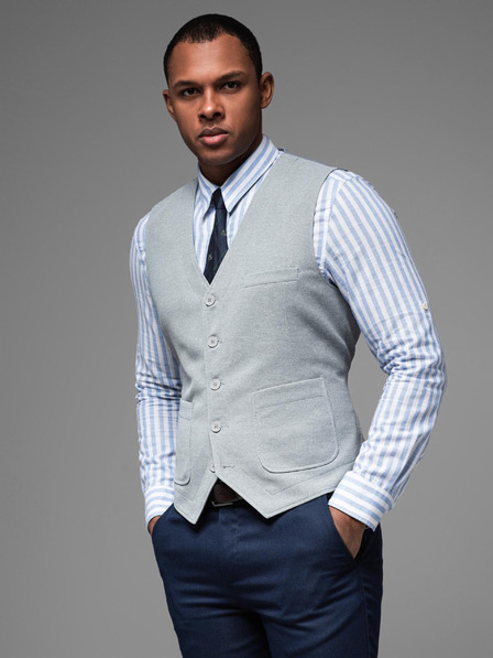 Ombre Clothing Vestă structurată pentru bărbați personalizată cu buzunare Ombre Clothing