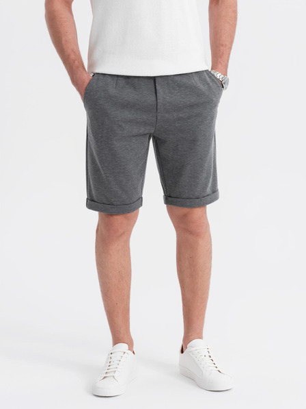 Ombre Clothing Pantaloni scurți tricotați structurați pentru bărbați cu talie elastică Ombre Clothing