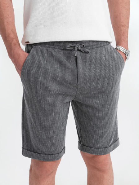 Ombre Clothing Pantaloni scurți tricotați structurați pentru bărbați cu talie elastică Ombre Clothing
