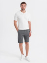 Ombre Clothing Pantaloni scurți tricotați structurați pentru bărbați cu talie elastică Ombre Clothing