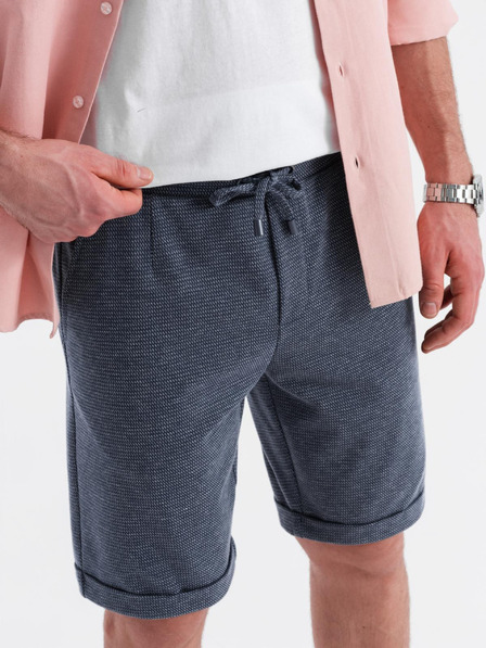 Ombre Clothing Pantaloni scurți tricotați structurați pentru bărbați cu talie elastică Ombre Clothing