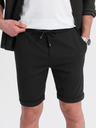 Ombre Clothing Pantaloni scurți tricotați pentru bărbați cu tiv răsfrânt Ombre Clothing