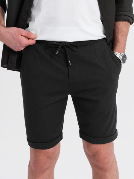 Ombre Clothing Pantaloni scurți tricotați pentru bărbați cu tiv răsfrânt Ombre Clothing