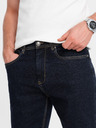 Ombre Clothing Pantaloni scurți din denim pentru bărbați cu tiv răsfrânt Ombre Clothing