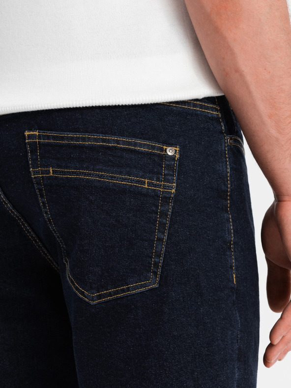 Ombre Clothing Pantaloni scurți din denim pentru bărbați cu tiv răsfrânt Ombre Clothing