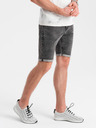 Ombre Clothing Pantaloni scurți din denim pentru bărbați cu tiv răsfrânt Ombre Clothing