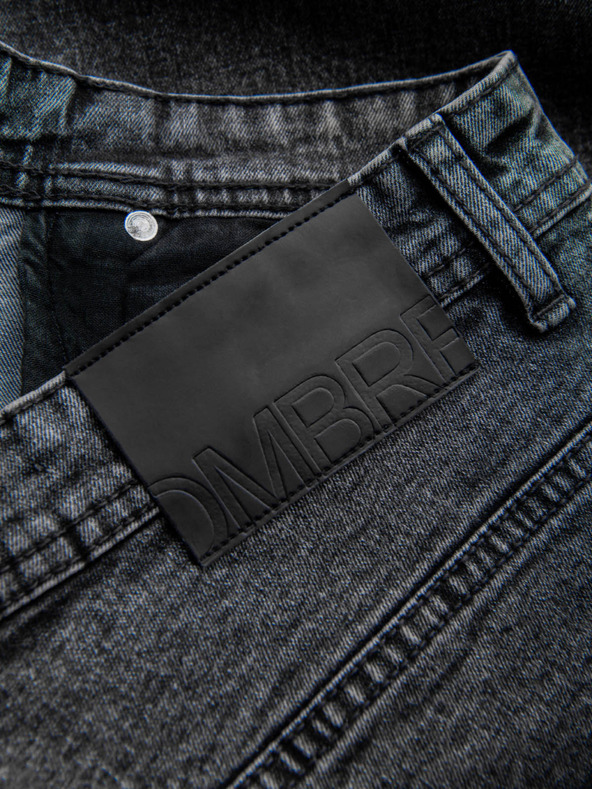 Ombre Clothing Pantaloni scurți din denim pentru bărbați cu tiv răsfrânt Ombre Clothing