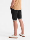 Ombre Clothing Pantaloni scurți din denim pentru bărbați cu tiv răsfrânt Ombre Clothing