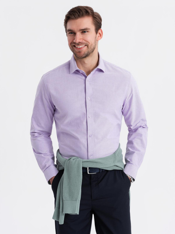 Ombre Clothing Cămașă oxford din bumbac pentru bărbați în culori pastel Ombre Clothing