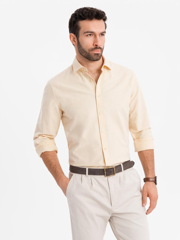 Ombre Clothing Cămașă oxford din bumbac în culori pastel pentru bărbați Ombre Clothing