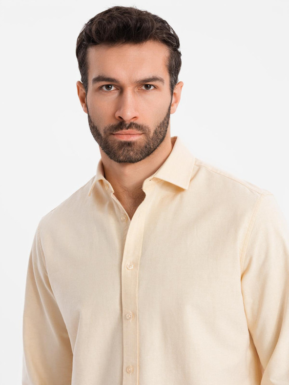 Ombre Clothing Cămașă oxford din bumbac în culori pastel pentru bărbați Ombre Clothing