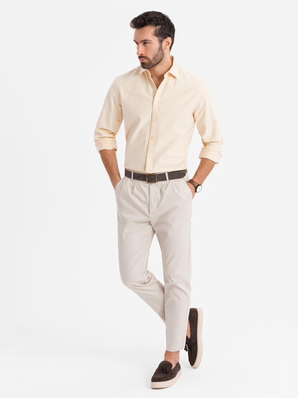 Ombre Clothing Cămașă oxford din bumbac în culori pastel pentru bărbați Ombre Clothing